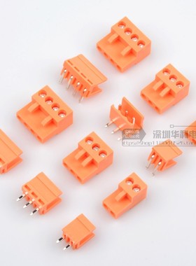 橙色 插头HT396KVR 2P/3/4/5/6/7/8-12P拔插式接线端子间距3.96MM