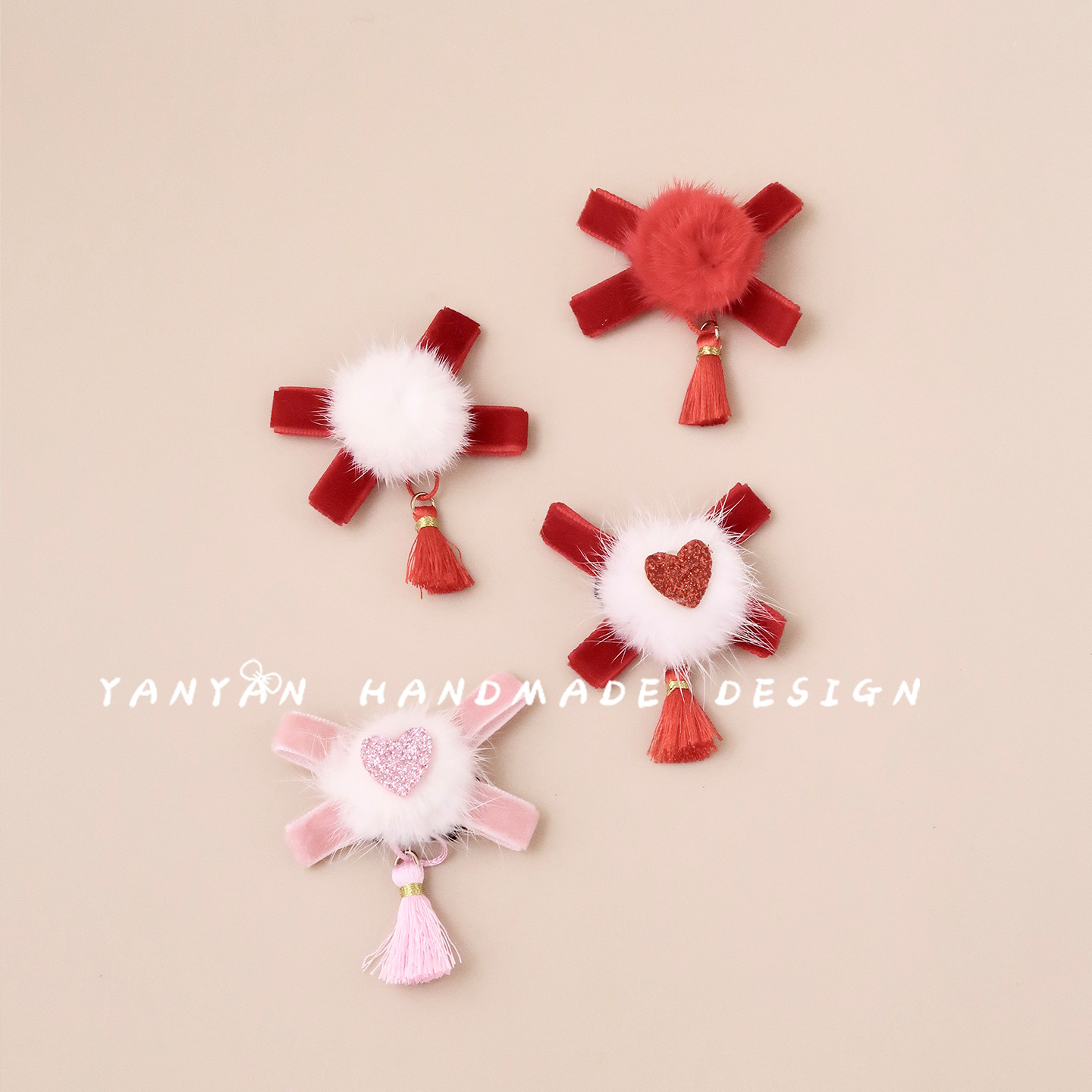 婴儿夹汗毛夹短头发1岁宝宝红色儿童毛球新年古风喜庆发饰发夹,童装/婴儿装/亲子装,发饰,淘宝优惠券,粉丝福利购,淘宝优惠卷