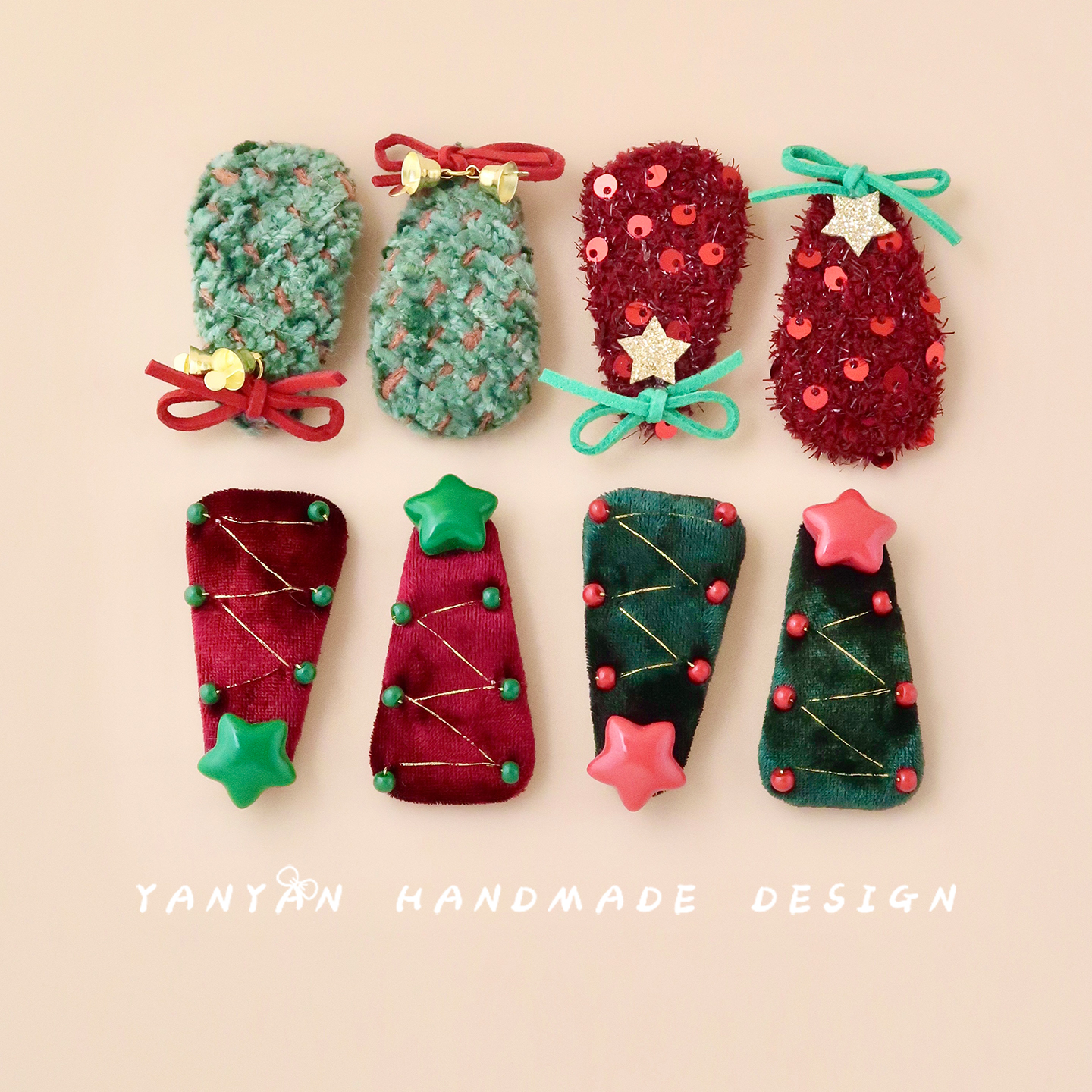 女童红色新年圣诞刘海发夹儿童韩国ins氛围感夹侧边夹宝宝发饰