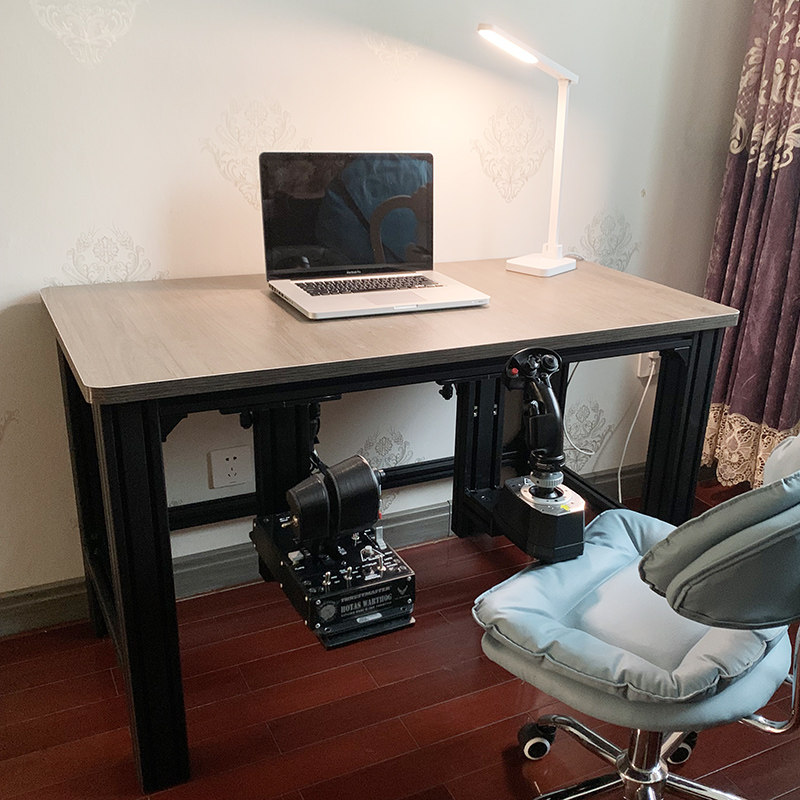 飞机哥铝型材电脑书桌兼容图马moza vkb摇杆油门支架定制模拟座舱