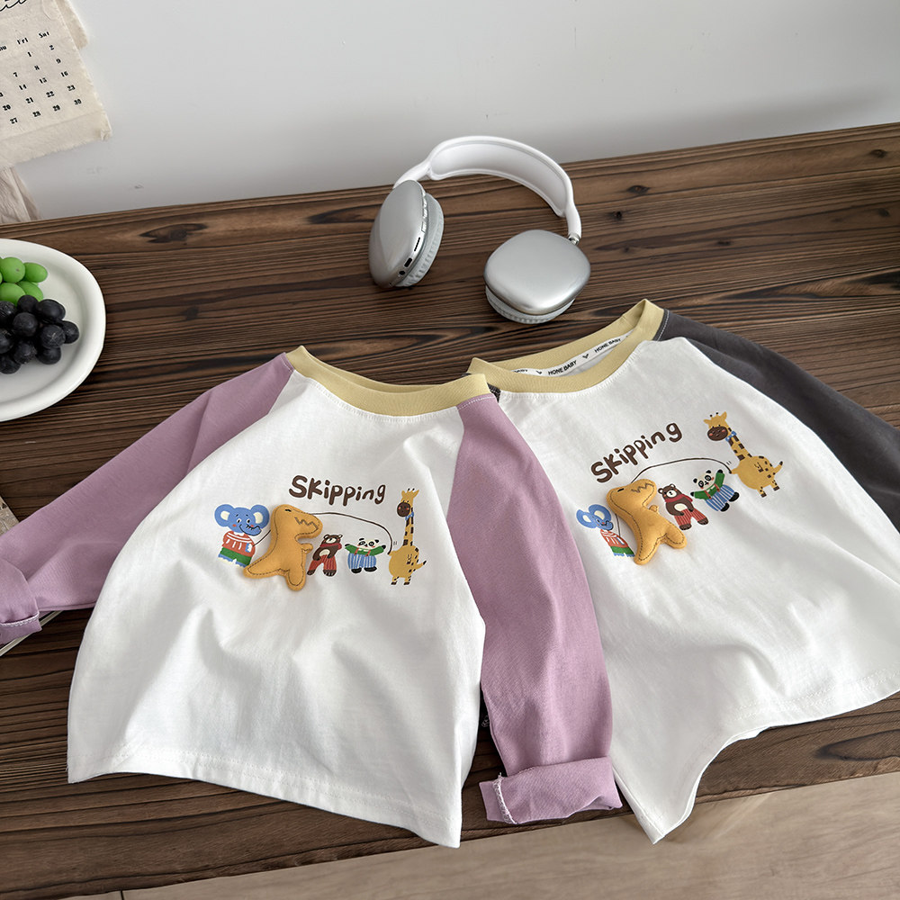 儿童长袖T恤立体玩偶纯棉插肩T恤男童韩版套头打底衫女童内搭打底,童装/婴儿装/亲子装,T恤,淘宝优惠券,粉丝福利购,淘宝优惠卷