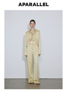 APARALLEL 日本进口泡泡纱光泽感·领垫肩系带衬衫