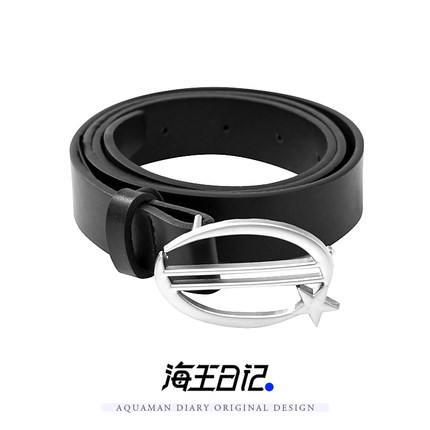 海王日记小众设计感个性星星腰带潮流INS高街黑色时尚牛仔裤皮带