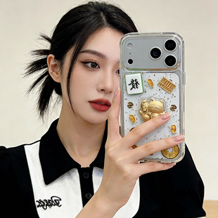 手机壳S22 S21fe 10透明A71 S24ultra A53金箔A55保护套 软壳note20 S23 新款 新年麻将招财猫适用三星S25 s20