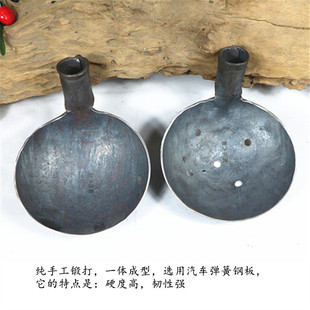 加厚大铁瓢工业用勺饲养圆水勺养殖用铁勺头食堂可带柄铁水舀包邮