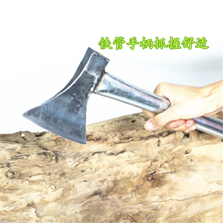 喇叭斧头阳江手工锻打斧头 碳钢木工斧子 园林采伐全钢柄斧头包邮