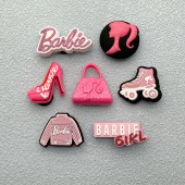 配饰可爱卡通芭比娃娃diy鞋 花泡芙云朵鞋 扣配件 女鞋 粉色洞洞鞋