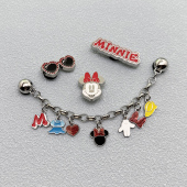 闪亮金属配饰米妮链条鞋 扣鞋 扣云朵鞋 饰diy鞋 配件 花泡芙装 洞洞鞋