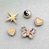 洞洞鞋 配饰金属水钻蝴蝶太极鞋 IDY鞋 配件泡芙云朵鞋 扣 花鞋 新款