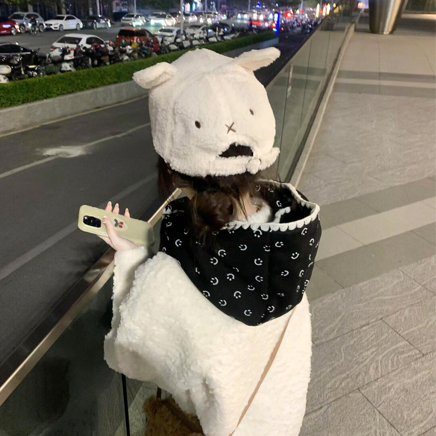 可爱卡通帽子女2025新款秋冬棒球帽大头围可调节保暖羊羔绒鸭舌帽