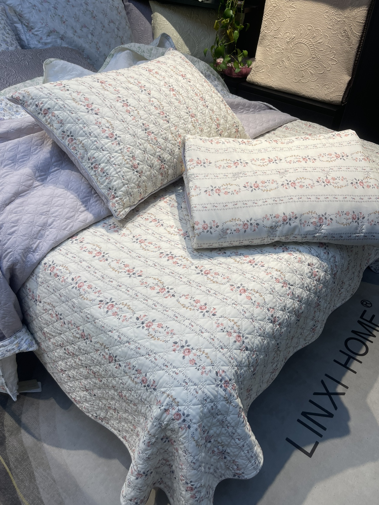 林夕法式碎花春夏系列60支天丝床盖三件套可搭配同款床盖