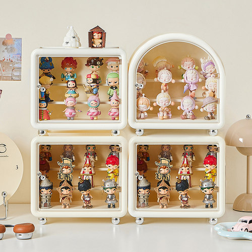 奶油风盲盒收纳展示架