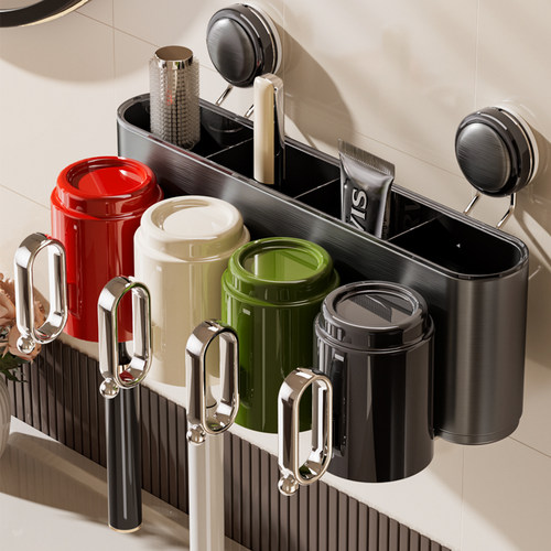 不锈钢牙刷置物架壁挂式漱口杯