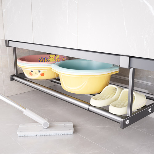 可伸缩强承重不变形脸盆收纳架