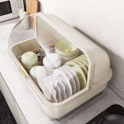 【碗碟收纳架】带盖透明防尘桌面