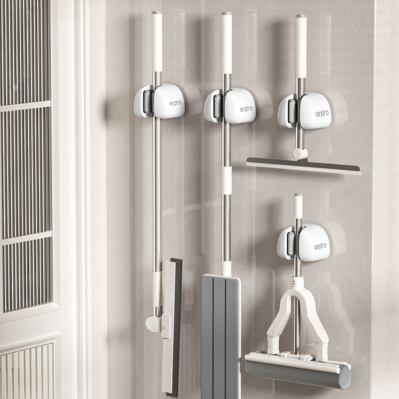 【吸盘拖把壁挂夹】免打孔挂钩