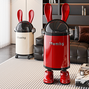 垃圾桶家用2026新款客厅轻奢高档可爱大容量滑轮带盖卧室浴室纸篓