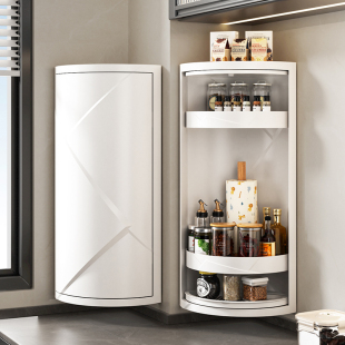 厨房置物架调料调味品专用储物转角柜台面壁挂三角旋转盘收纳神器