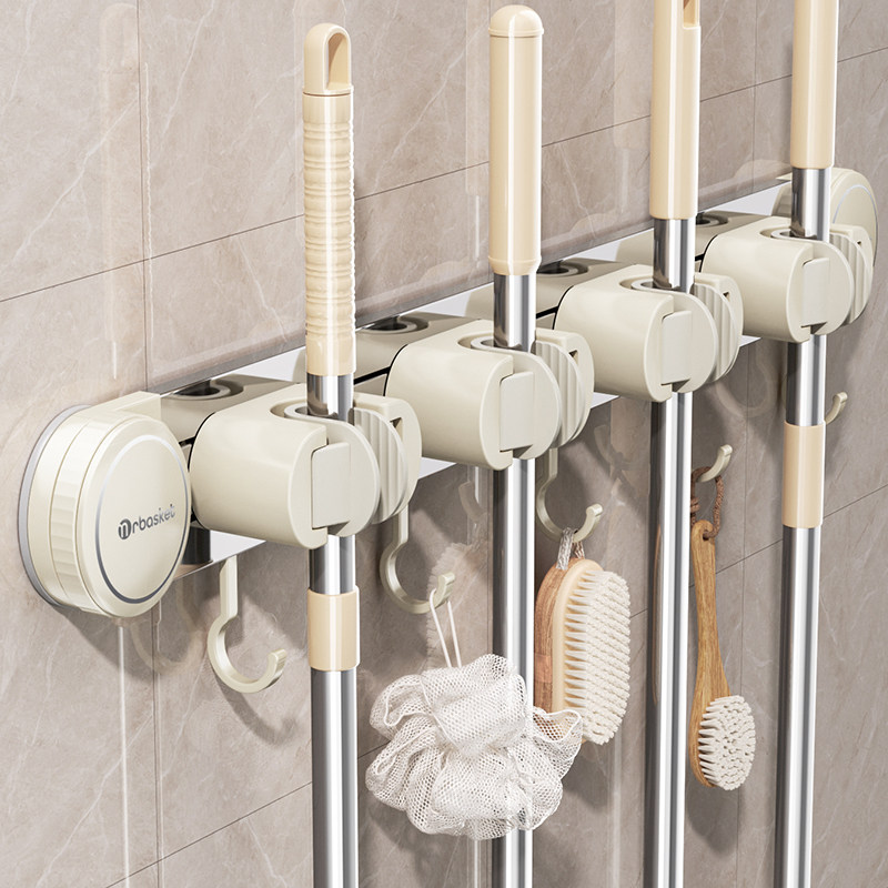 吸盘拖把壁挂夹卫生间挂钩浴室置物架免打孔拖布扫把墙上收纳神器,家庭/个人清洁工具,浴室角架/置物架,淘宝优惠券,粉丝福利购,淘宝优惠卷