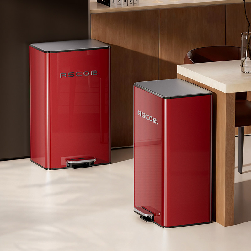 2026新款家用厨房不锈钢垃圾桶大容量脚踩带盖子大号高颜值轻奢高