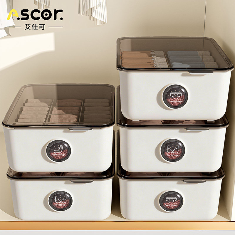 内衣内裤袜子三合一收纳盒家用贴身衣物衣柜带盖分隔神器整理盒