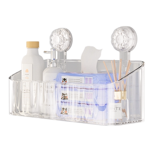 马桶上方多功能吸盘置物架厕所浴室卫生间壁挂免打孔壁挂式收纳盒