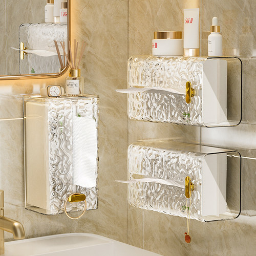 家用轻奢纸巾盒免打孔壁挂承重强