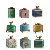 奢华储物罐 美式 法式 饰罐 摆件陶瓷首饰盒珠宝盒铜摆件 客厅装 欧式