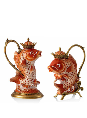 欧式仙鹤雕塑美式奢华纯铜摆件法