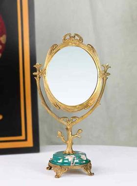 欧式复古黄铜镜子法式美式装饰镜