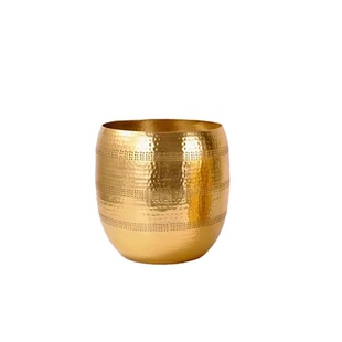 饰插花瓶 干花器别墅轻奢华玄关柜摆件金色装 进口北欧美式 花盆法式