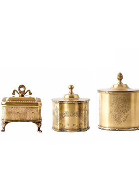 欧美式首饰盒法式储物罐盖盒摆件