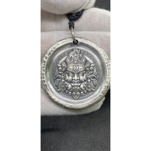 黄财神吊坠五路财神版足银9999 手工制作生日礼物足银吊坠实心