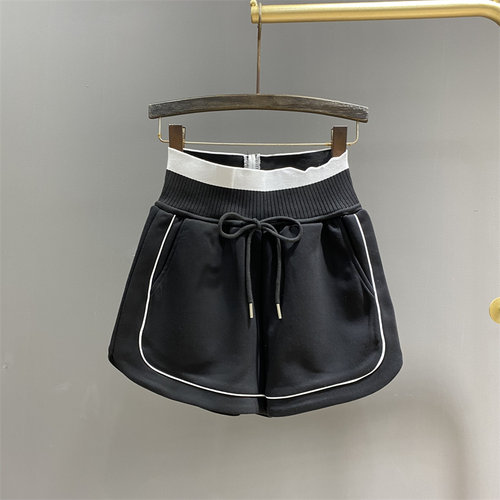 黑色休闲短裤运动阔腿裤