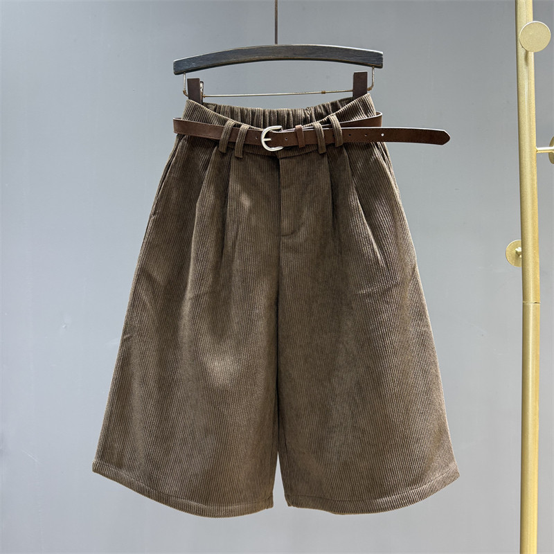 松紧腰休闲直筒显瘦中裤