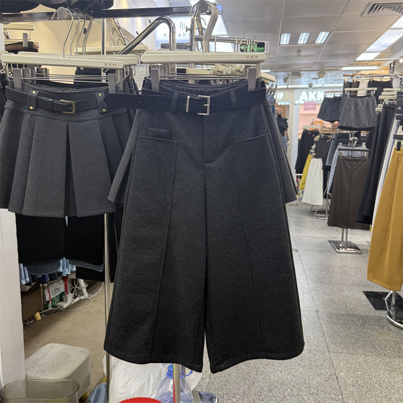 复古宽松休闲直筒七八分裤