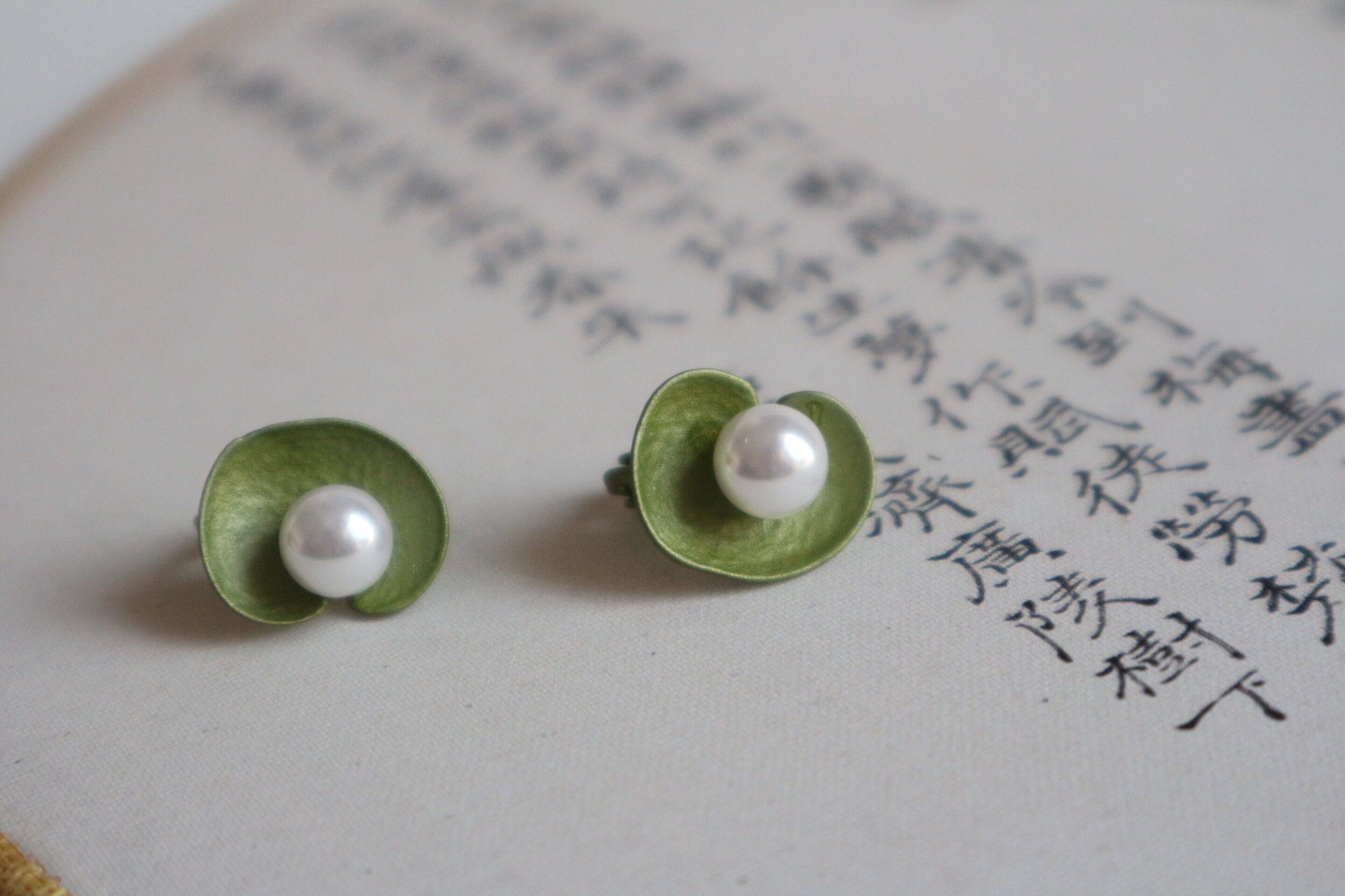 vintage古董复古精致设计天竺葵珍珠耳钉耳夹夏日森植物小众,饰品/流行首饰/时尚饰品新,耳钉,淘宝优惠券,粉丝福利购,淘宝优惠卷