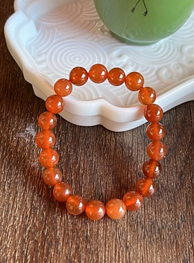 人生在世如风 平安吉祥天然红玛瑙寓意好新中式弹力手串