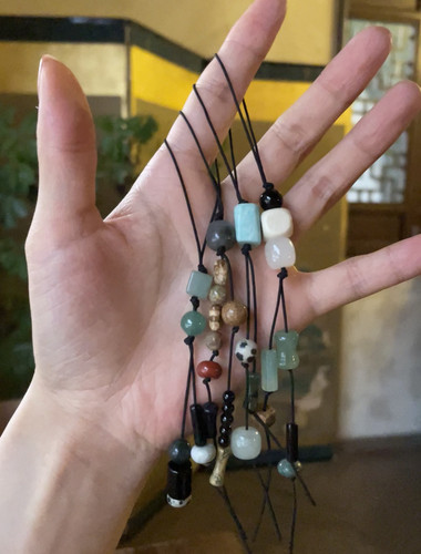 手工编绳挂件手机链玛瑙竹节国风