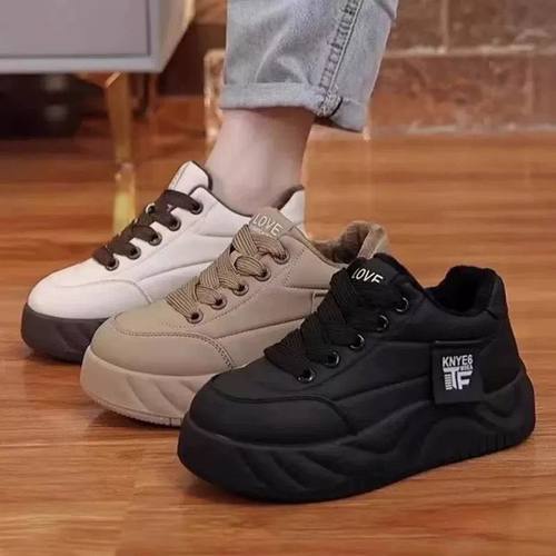 2025新款加绒增高面包鞋女板鞋