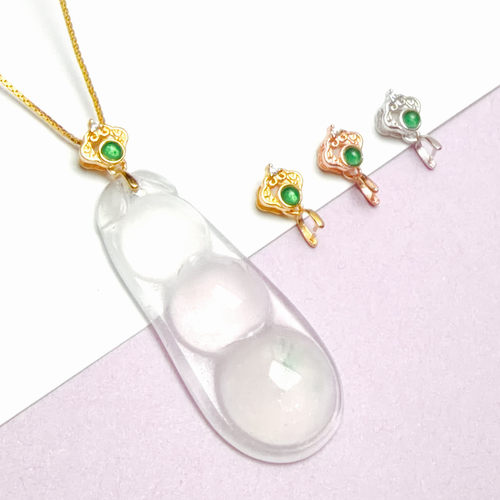 s925纯银金色祥云扣头小号迷你观音佛公吊坠扣头项链扣瓜子扣diy