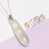 S925银光面瓜子扣玉坠扣佛公水晶翡翠吊坠扣头电镀18K金扣头 包邮