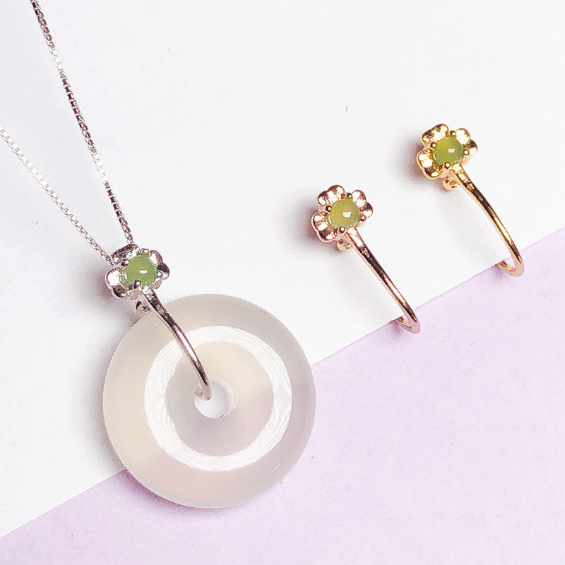 包邮玫瑰黄金色小号平安扣夹扣S925纯银扣玉坠翡翠玉石吊坠扣银饰,饰品/流行首饰/时尚饰品新,扣,淘宝优惠券,粉丝福利购,淘宝优惠卷
