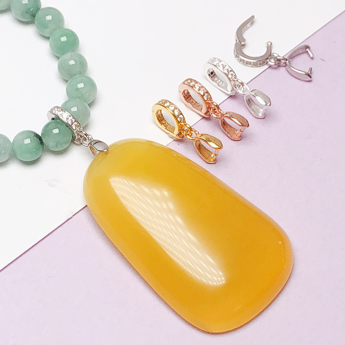 开口活口DIY扣头水晶挂件夹扣