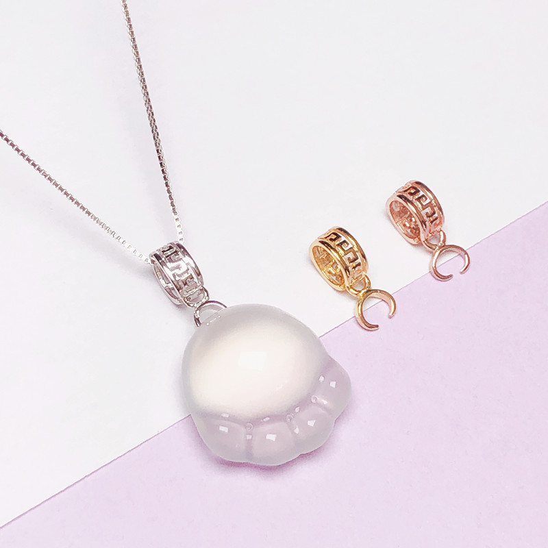 925纯银左右孔挂件扣牛鼻孔卡扣