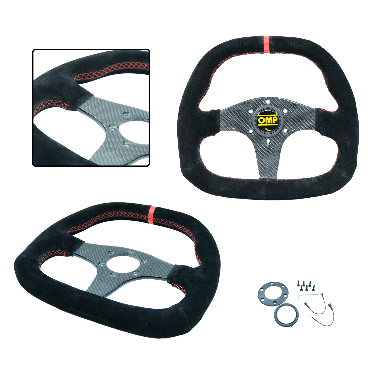 汽车改装13寸方向盘 碳纤维转向盘 翻毛皮磨砂赛车模拟改装方向盘