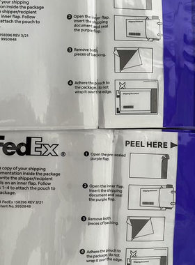 正品联邦背胶袋 FedEx专用窗口袋 联邦面单袋 FedEx贴袋自粘