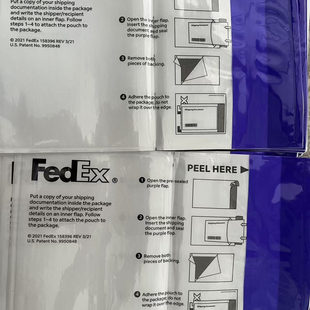 联邦面单袋 FedEx专用窗口袋 FedEx贴袋自粘 联邦背胶袋 正品