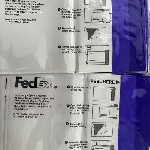 正品联邦背胶袋 FedEx专用窗口袋 联邦面单袋 FedEx贴袋自粘