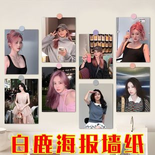 60张白鹿贴墙海报高清写真壁纸墙上氛围感房间卧室装 饰画背景墙贴